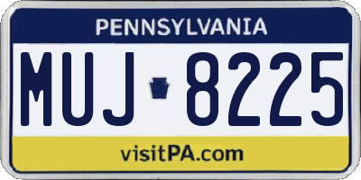 PA license plate MUJ8225