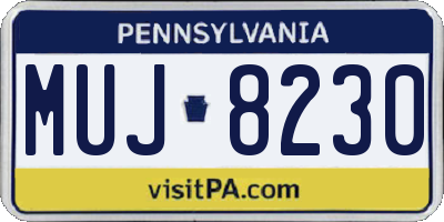 PA license plate MUJ8230