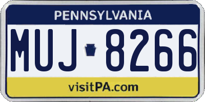 PA license plate MUJ8266