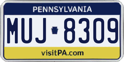 PA license plate MUJ8309