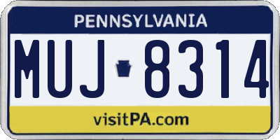 PA license plate MUJ8314