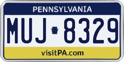 PA license plate MUJ8329