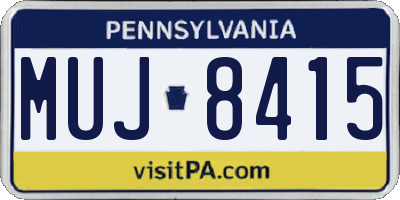 PA license plate MUJ8415