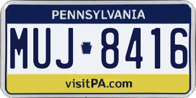 PA license plate MUJ8416