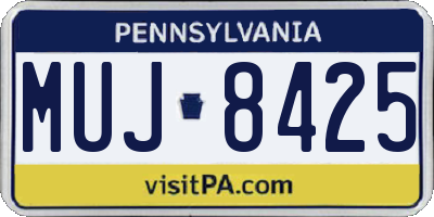 PA license plate MUJ8425