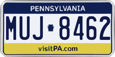 PA license plate MUJ8462