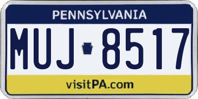 PA license plate MUJ8517