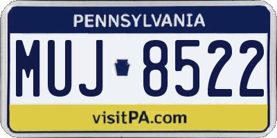 PA license plate MUJ8522