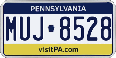 PA license plate MUJ8528