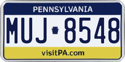 PA license plate MUJ8548