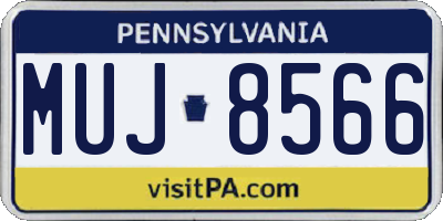 PA license plate MUJ8566