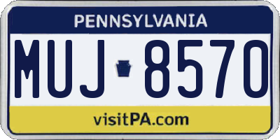 PA license plate MUJ8570