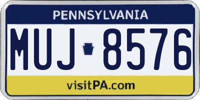 PA license plate MUJ8576