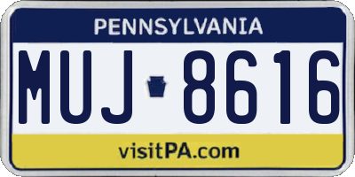 PA license plate MUJ8616
