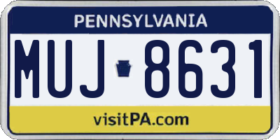 PA license plate MUJ8631