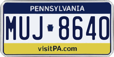 PA license plate MUJ8640