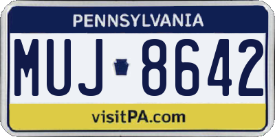 PA license plate MUJ8642