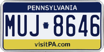 PA license plate MUJ8646
