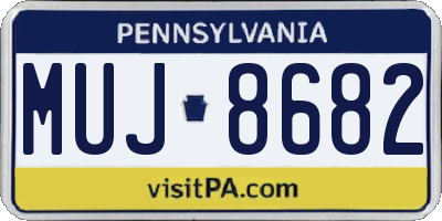 PA license plate MUJ8682