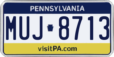 PA license plate MUJ8713
