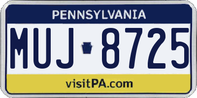 PA license plate MUJ8725