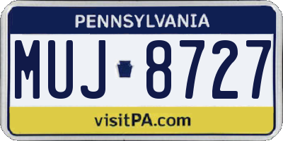 PA license plate MUJ8727