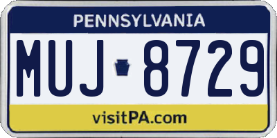 PA license plate MUJ8729