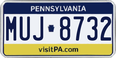 PA license plate MUJ8732