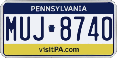 PA license plate MUJ8740