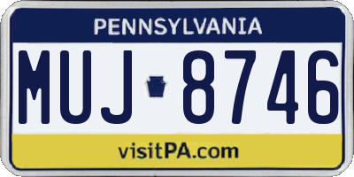 PA license plate MUJ8746