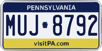 PA license plate MUJ8792