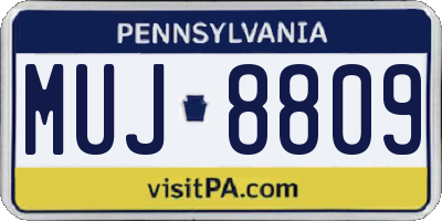 PA license plate MUJ8809
