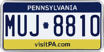 PA license plate MUJ8810