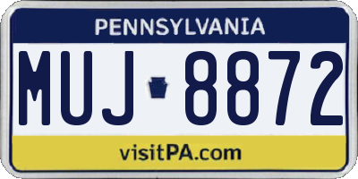 PA license plate MUJ8872
