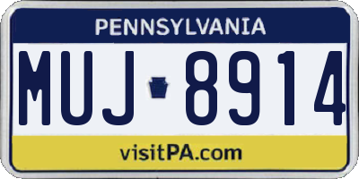 PA license plate MUJ8914