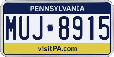 PA license plate MUJ8915