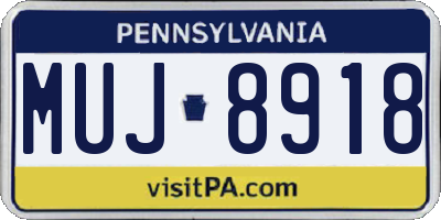 PA license plate MUJ8918