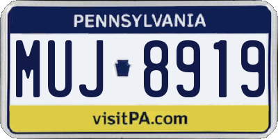 PA license plate MUJ8919