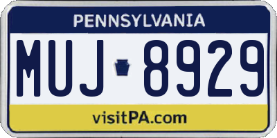PA license plate MUJ8929