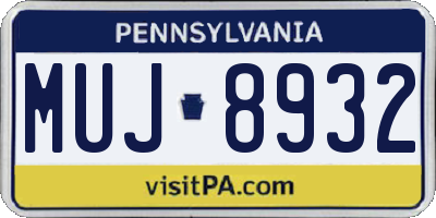 PA license plate MUJ8932