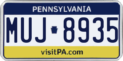 PA license plate MUJ8935