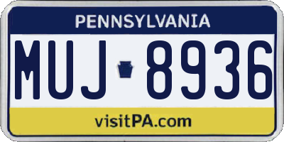 PA license plate MUJ8936