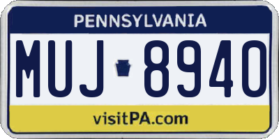 PA license plate MUJ8940
