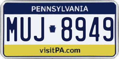 PA license plate MUJ8949