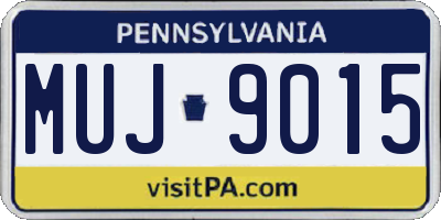 PA license plate MUJ9015