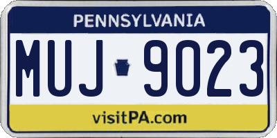 PA license plate MUJ9023