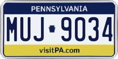 PA license plate MUJ9034