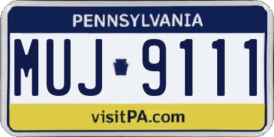 PA license plate MUJ9111