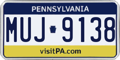 PA license plate MUJ9138