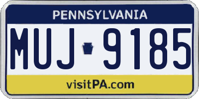 PA license plate MUJ9185